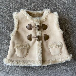 Mayoral Baby Girl Suede/Fur Vest 6mo